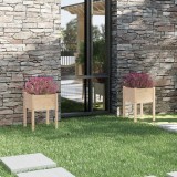 Gossi jardiniere de gradina, 2 buc., 50x50x70 cm, lemn masiv pin