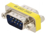 Adaptor D-Sub 9pin tată, conexiune duală, CONNFLY