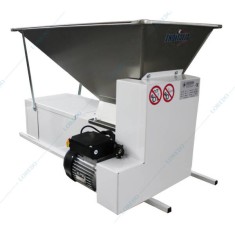 Eno 3 semiinox cu motor, zdrobitor desciorchinator struguri, cu motor, Enoitalia, cuva inox, carcasa tabla smaltuita, cuva cu valturi, motor 0,75 kW,