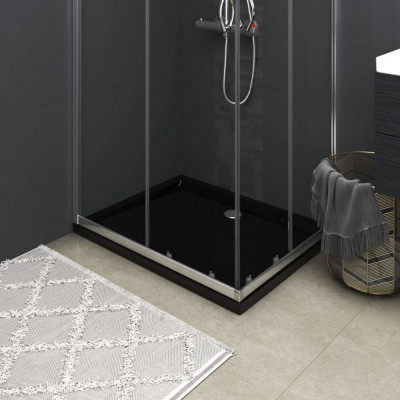 vidaXL Cădiță de duș dreptunghiulară din ABS, neagră, 70x90 cm foto