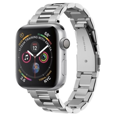 Curea pentru Apple Watch 1/2/3/4/5/6/7/8/9/SE/SE 2 (38/40/41mm) - Spigen Modern Fit - Silver foto