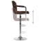 Scaun de bar, maro, material textil - 6