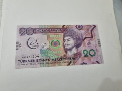 BANCNOTA TURKMENISTAN 20 M 2017 foto