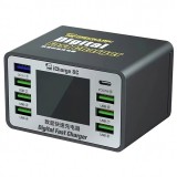 Incarcator Statie Mechanic 8C with Display, 45W, 3A, 7 x USB-A - 1 x USB-C, Negru, Universal