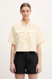 Columbia camasa Elevated View Utility femei, culoarea galben, cu guler clasic, relaxed, 2118731