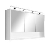 Dulap Baie cu Oglinda Luna 120 Alb Suspendat, 120x20x67cm, PAL, Rafturi, Depozitare, Corp Baie, Mobilier Baie