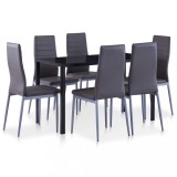 VidaXL Set mobilier de bucătărie, 7 piese, gri