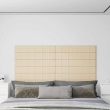 Cumpara ieftin Panouri de perete 12 buc. crem 90x15 cm textil 1,62 m&sup2;