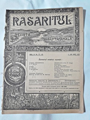 Revista Rasaritul, anul III, nr.37-40/1921 foto