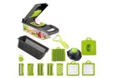 Tocător de legume multifuncțional, 13in1, negru/verde, Oem