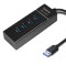 HUB extern SPACER SPH-4USB30-01 porturi USB3.0 x4 conectare prin USB3.0 cablu 1m negru