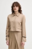 ISABELLE BLANCHE blazer din amestec de in culoarea bej, un singur rand de nasturi, neted, IS25SS-J063-T004