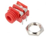 Soclu Jack 3,5mm Mono 90&deg; THT Roșu