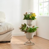 Suport 2 ghivece plante Alphen 76,5cm bej [en.casa] HausGarden Leisure, [en.casa]