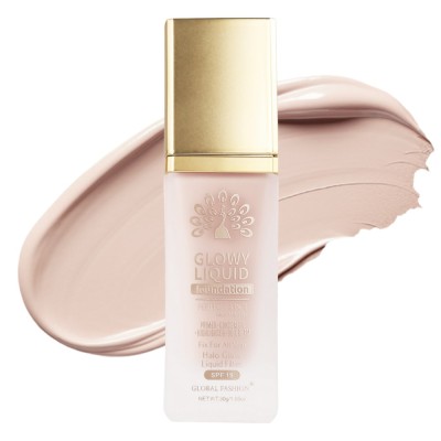 Fond de ten Global Fashion, Glowy Liquid Foundation 4&amp;icirc;n1: Primer + Corector + Iluminator + BB cream, SPF 15, K032,Natural Tan foto