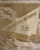 Pachet intreg servetele de masa comunism Fabrica Celuloza Zarnesti desen pasare