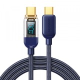 Cablu Date si Incarcare USB-C - USB-C Joyroom A4 Display, 100W, 1.2m, Albastru