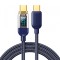 Cablu Date si Incarcare USB-C - USB-C Joyroom A4 Display, 100W, 1.2m, Albastru