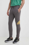 Adidas pantaloni de trening culoarea gri, cu imprimeu, IR9989