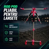 Rod Pod Pliabil pentru Lansete de Pescuit, Roz/Negru