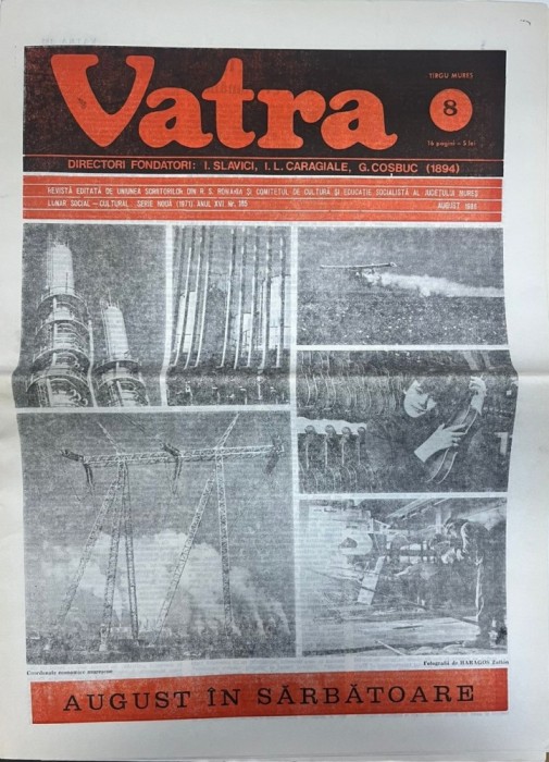 Vatra, nr. 8, august 1986