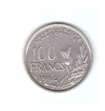 Moneda Franta 100 francs/franci 1954, stare buna, curata