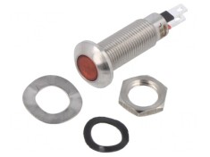 Lampa LED plată roșie 2,1V IP67 &Oslash;8,1mm