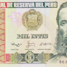 Bancnota Peru 1.000 Intis 1988 - P136b UNC