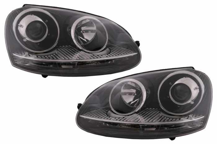 Faruri compatibil cu VW Golf 5 V Mk5 (2003-2007) Jetta (2005-2010) GTI R32 Chrome Edition HLVWG5GTIC