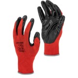 MANUSI NITRIL CU POLIESTER / NEGRU-ROSU - 7, LAHTI PRO, L221907P
