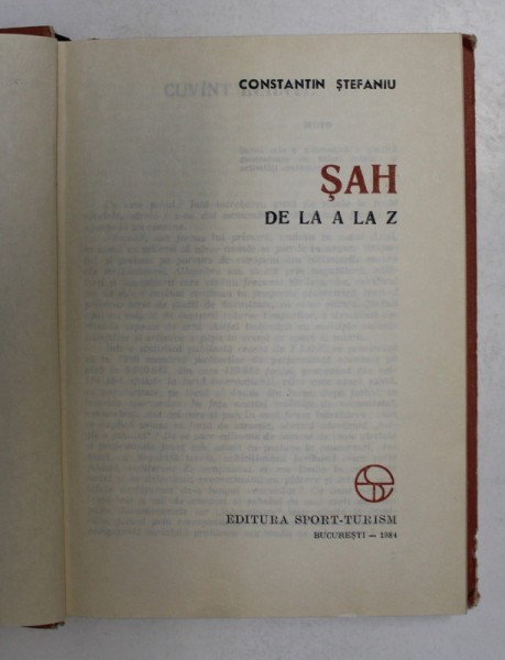 SAH DE A LA Z - CONSTANTIN STEFANIU , 1984