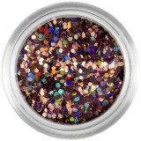 Confetti maro deschis, 1mm - hexagoane cu efect holografic, INGINAILS