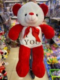 Urs alb rosu I Love You 80 cm