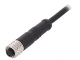 Conector M5 mufă mamă PIN: 4 1A drept IP67 60V 1m