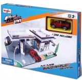 Maisto fresh metal 100 set benzinarie cu 1 masina inclusa