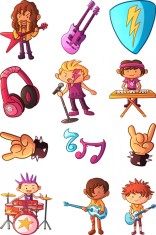 Sticker decorativ Formatie de Rock, Maro, 90 cm, 8130ST foto