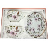 Serviciu din Portelan fin, 2 Cesti si Farfurii, Flowers
