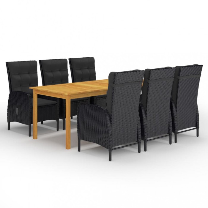 Gossi set de masa pentru gradina, 7 piese, negru
