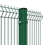 Stalp Verde Plastifiat Pentru Gard 2x60x40mm - 2.25m, Cu Gauri Si Capac