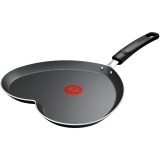 Tigaie de clatite in forma de inima Tefal Pancake Day, aluminiu, invelis antiaderent, indicator Thermo-Signal, 25 cm, rosu/negru