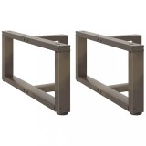 VidaXL Picioare pentru măsuță de cafea &icirc;n formă de T, 2 buc., negru, 70x25x(30-31) cm, oțel