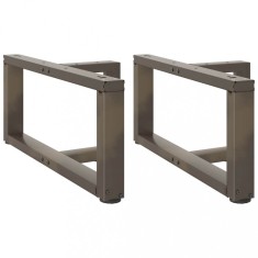 vidaXL Picioare pentru măsuță de cafea &icirc;n formă de T, 2 buc., negru, 70x25x(30-31) cm, oțel