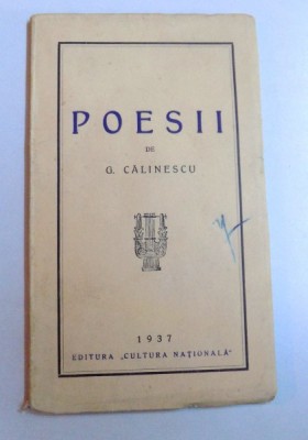 POESII de G. CALINESCU , 1937 foto