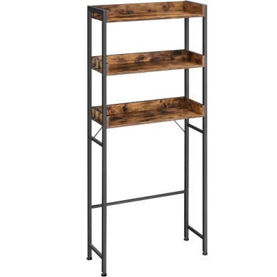 VASAGLE Raft de depozitare pentru baie, suprapunere peste masina spalat sau vas WC, 25x63x165 cm, maro Household NewTrend foto