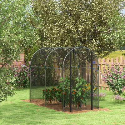 Outsunny Structura de protectie pentru fructe, 1,2x2,4x1,9 m, Negru foto