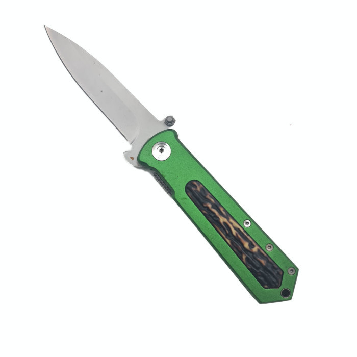 Briceag cu Agatatoare, Deschidere Manuala, Model Scoarta de Copac, Verde, 20 cm