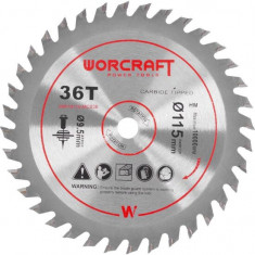 Disc circular pentru fierastrau 114784, 36 dinti, 115 mm, Worcraft GartenVIP DiyLine foto