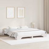 Cadru de pat Alb 180x200 cm din lemn masiv de pin