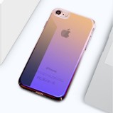 Cumpara ieftin Husa Silicon Transparenta iPhone 8 Plus, Ultrasubtire, Protectie Zgarieturi, Albastru Cameleon