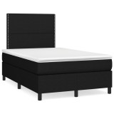 Gossi pat cu arcuri, saltea si led, negru, 120x190 cm, textil